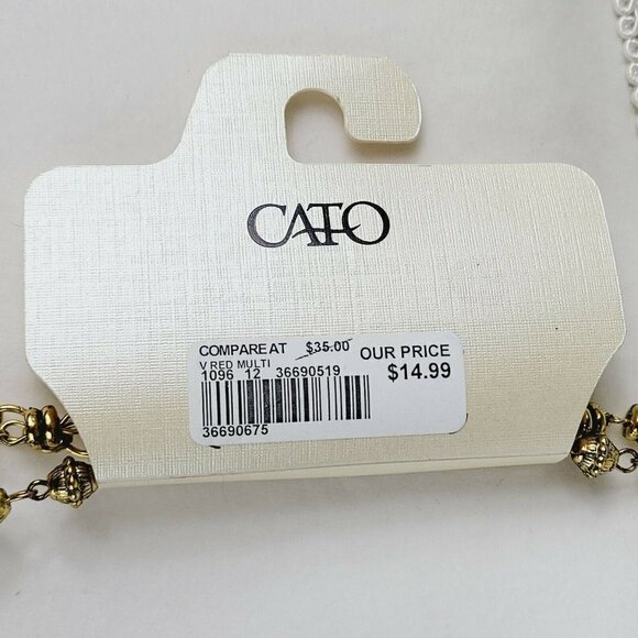 Bohemian Gypsy Style Necklace Double Strand Gold Tone Large Enamel Flower Focal - Picture 9 of 11